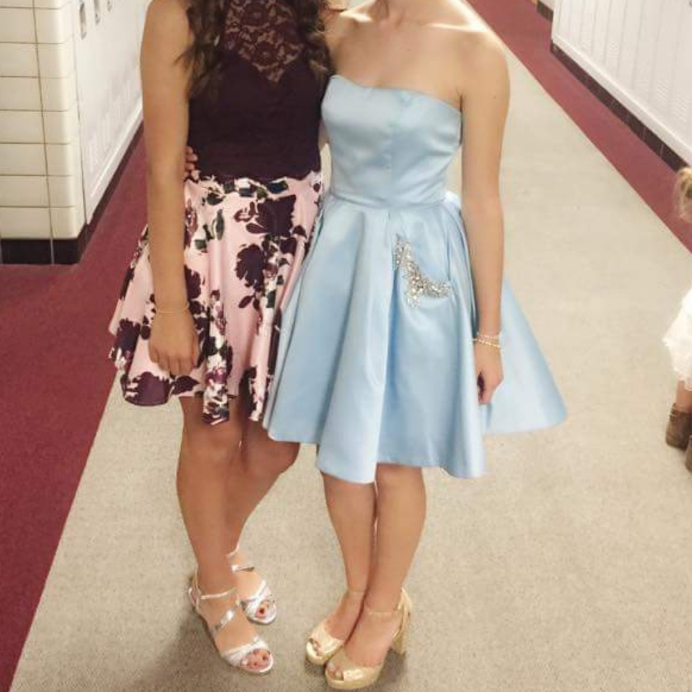 Light Blue Sherri Hill Homecoming Dress